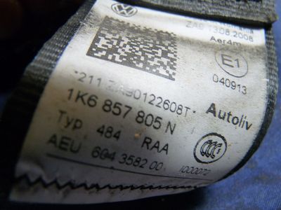 VW GOLF 5 1.9 TDI BXE Sicherheitsgurt hinten links 1K6857805N / 1K6 857 805 N