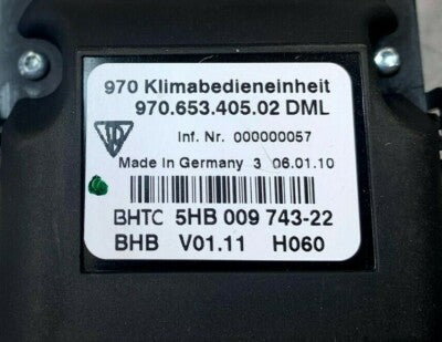 Porsche Panamera 970 Klimabedieneinheit Hinten Sitzheizung 97065340502 DML