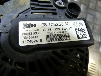 Peugeot Citroen 1.6 HDi diesel DV6FD BHY Lichtmaschine Lima 9810525380