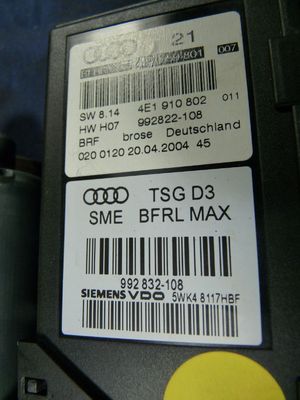 Audi A8 3.0 TDI V6 Quattro Bj.:2008 vorne links 4E1910802 ORIGINAL gebraucht - Fensterhebermotor