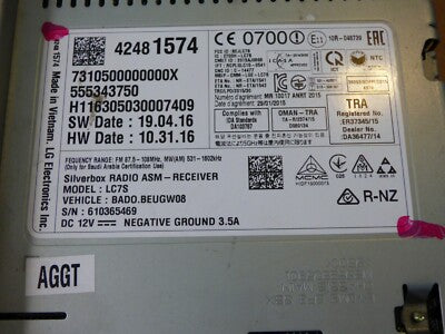 OPEL ASTRA K Kopfeinheit Silverbox Radio ASM Receiver GM 42481574