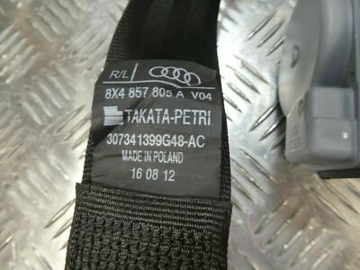 Audi A1 8X 2017 bal hátsó biztonsági öv 8X4857805 A eredeti használt