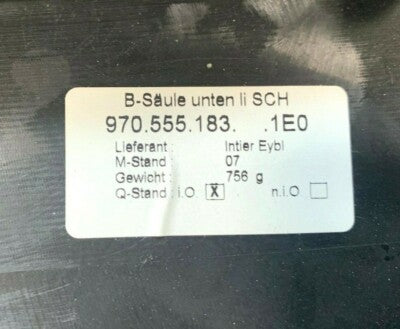 Porsche Panamera 970 Abdeckung Verkleidung B-Säule links schwarz 97055518300