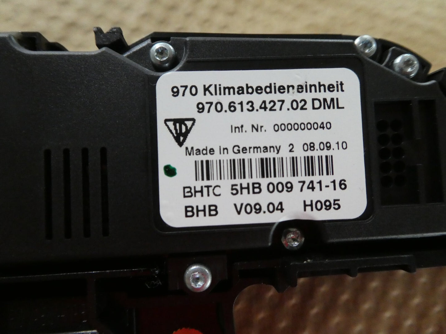 Porsche Panamer 970 Klimabedieneinheit Klima Mittelkonsole DML links ORIGINAL gebraucht - 97061342702