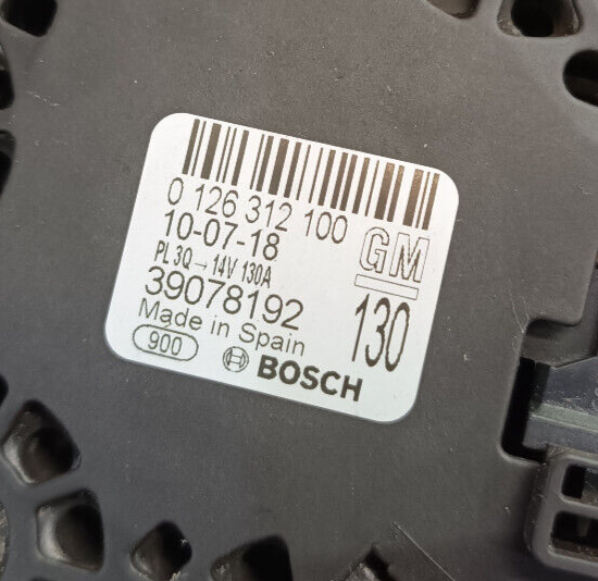 OPEL ASTRA K 1.0 TURBO 12V Original Lichtmaschine GM 012631210 130a gebraucht - 39078192
