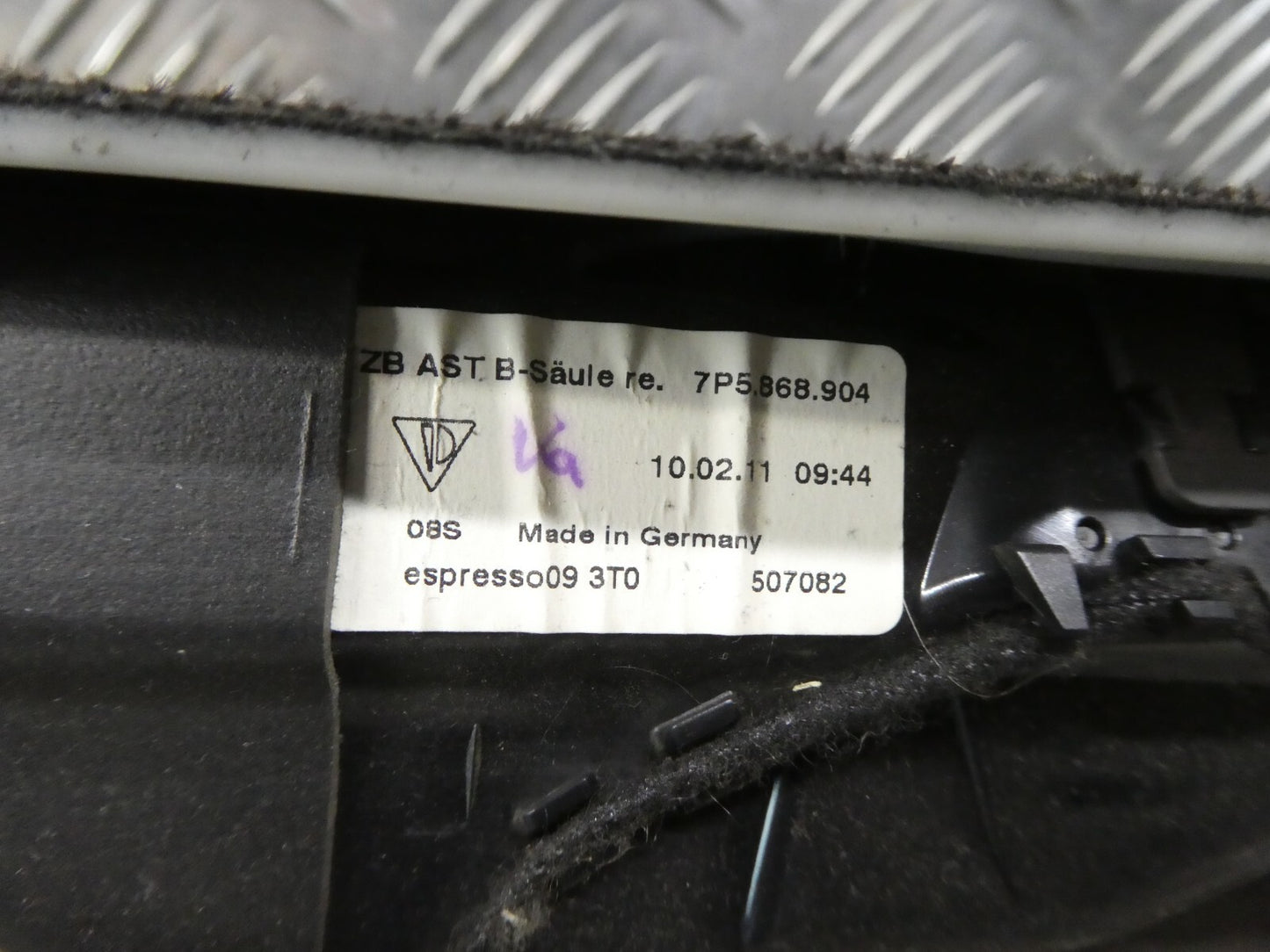 Porsche Cayenne 92A Säulenverkleidung B-Säule rechts 0ZL ORIGINAL gebraucht - 7P5867240CC
