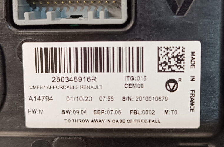 Renault Zoe 2022 Display Monitor Navigationssystem Radio ORIGINAL gebraucht - 280346916R