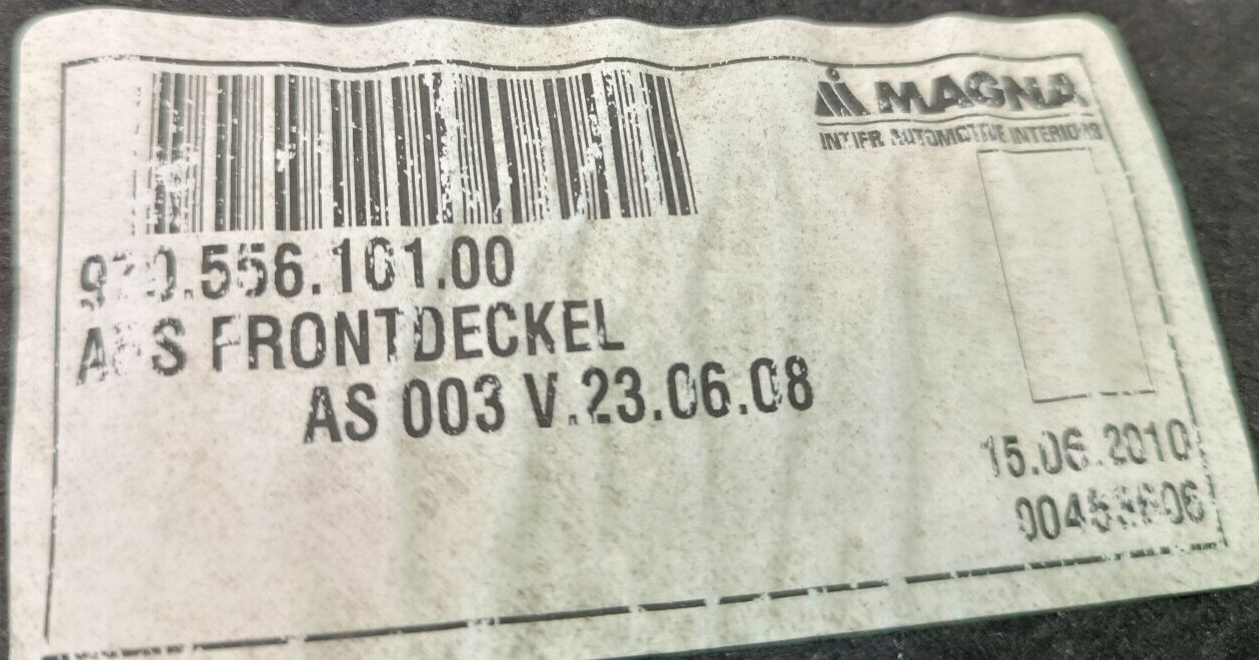 Porsche PANAMERA 970 Dämmmatte Verkleidung Frontklappe Auskleidung ORIGINAL gebraucht - 97055610100