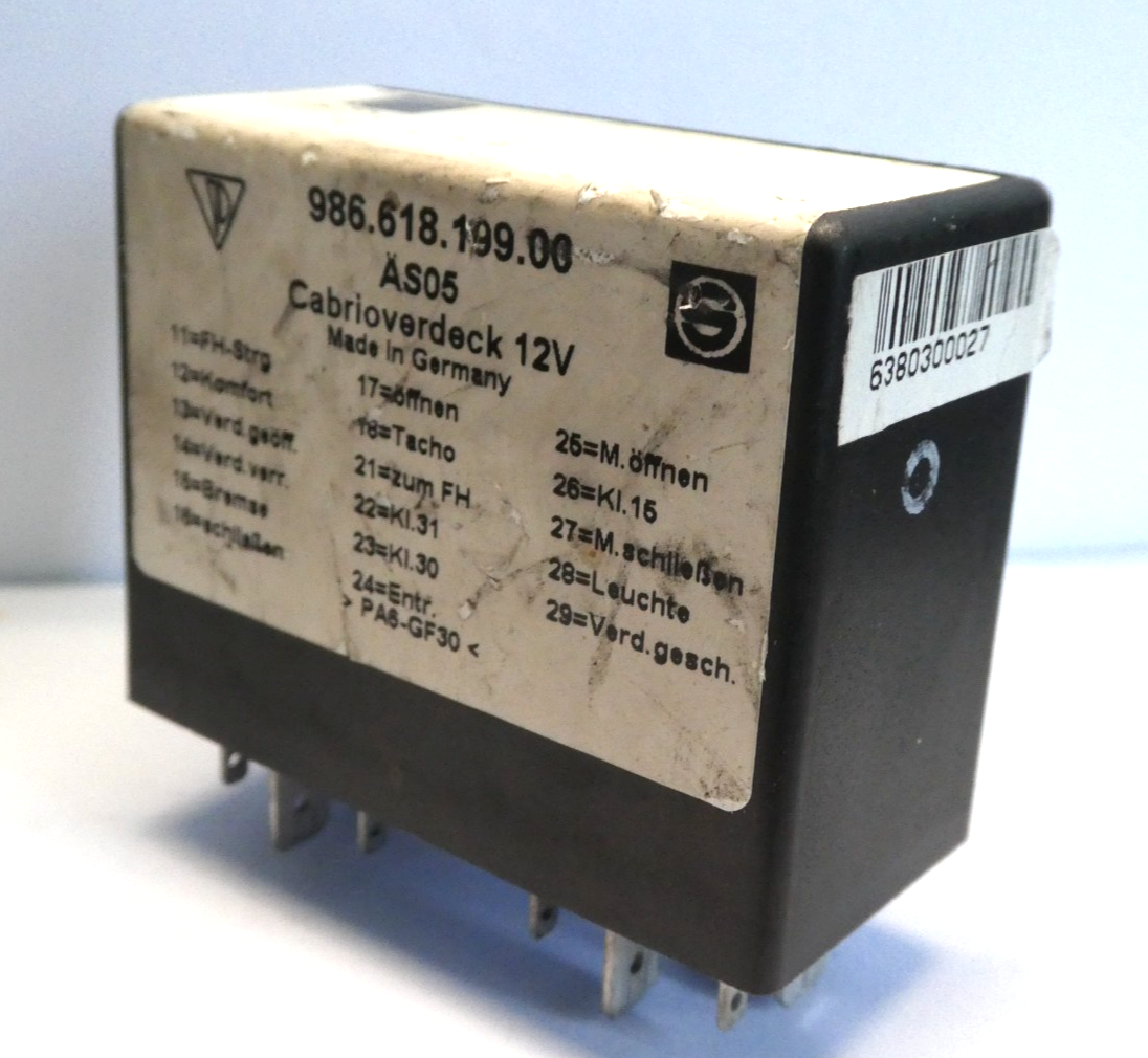 Original Porsche 986 Boxster Cabrio Verdeck Relais OEM gebraucht - 98661819900