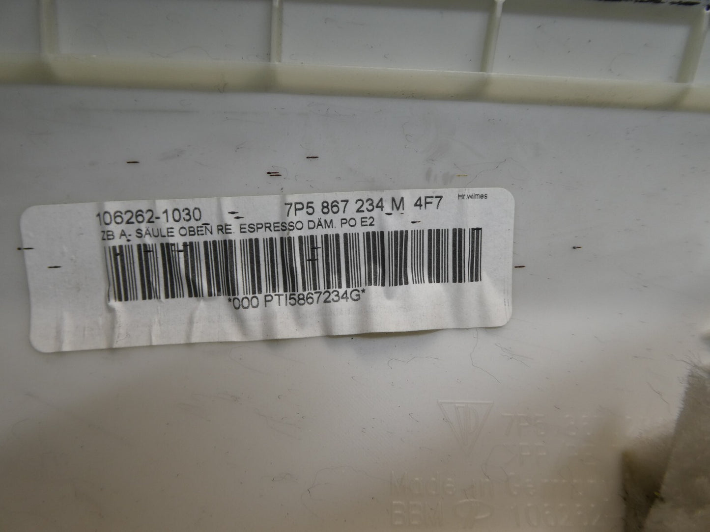 Porsche Cayenne 92A Abdeckung A-Säule Recht 7P5867234M 4F7 espresso ORIGINAL gebraucht - Verkleidung