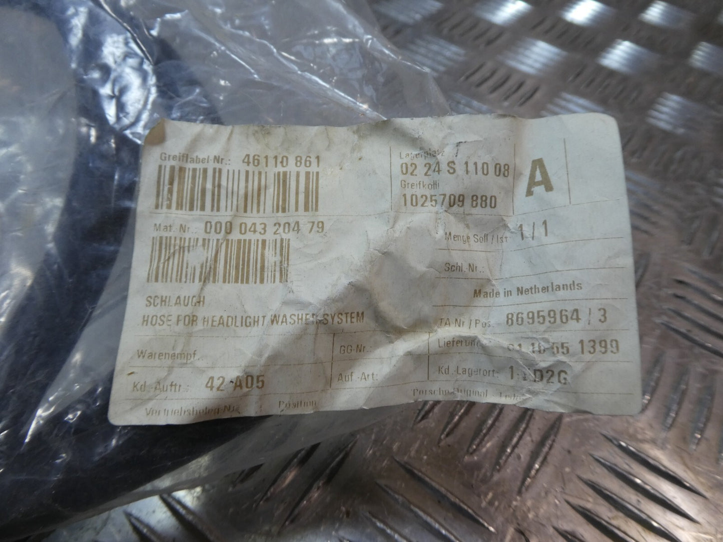 Porsche Cayenne 92A Scheinwerferreinigung Spritzdüsen Stoßstange vorne ORIGINAL gebraucht - Schlauch
