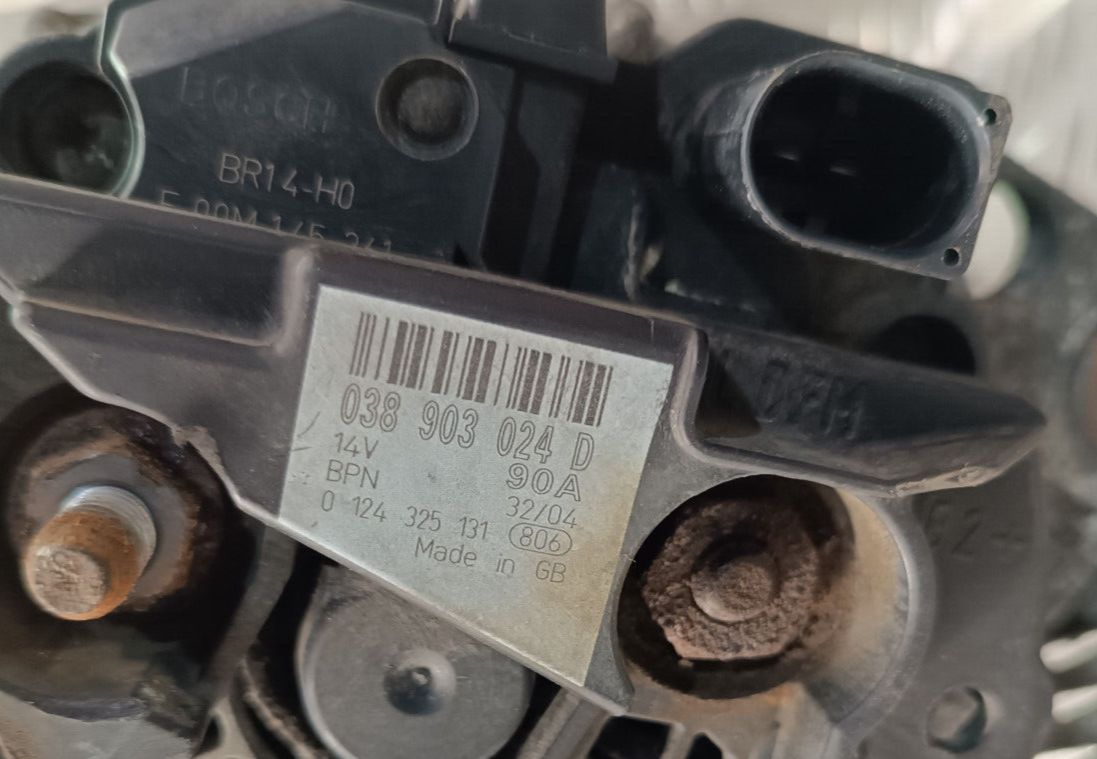 VW Transporter T5 1.9 TDI Generator Lichtmaschine 90A 0124325131 ORIGINAL gebraucht - 038903024D
