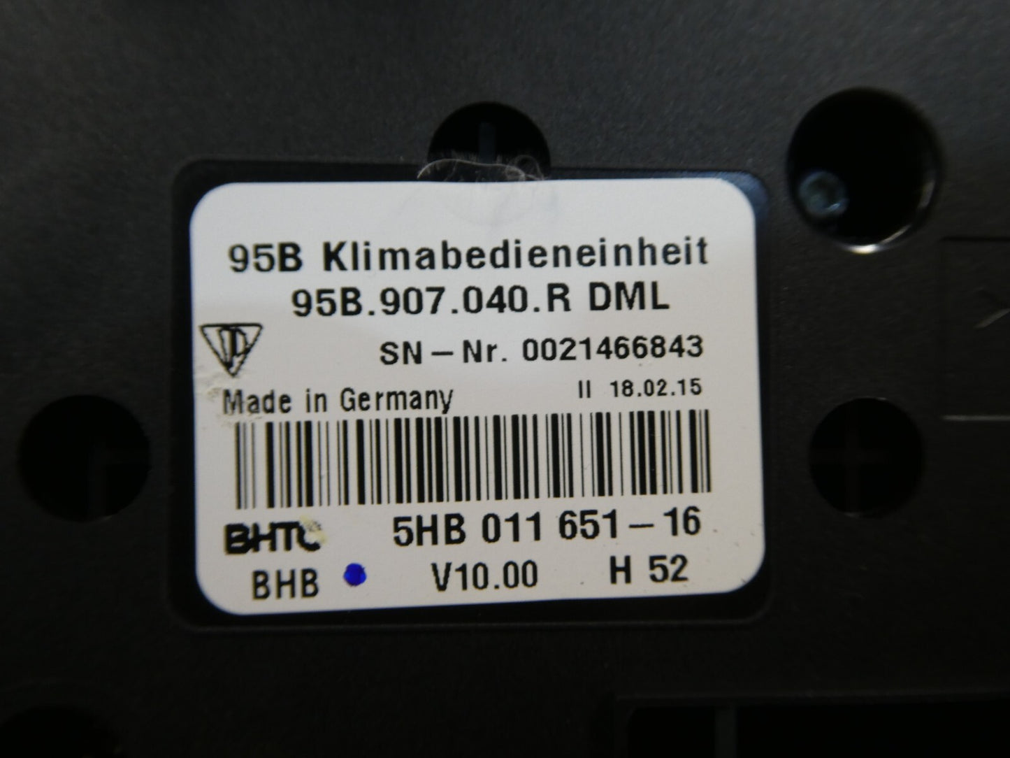 Porsche Macan 95B Klimabedienteil 95B907040R DML Mitte ORIGINAL gebraucht - Klimabedieneinheit