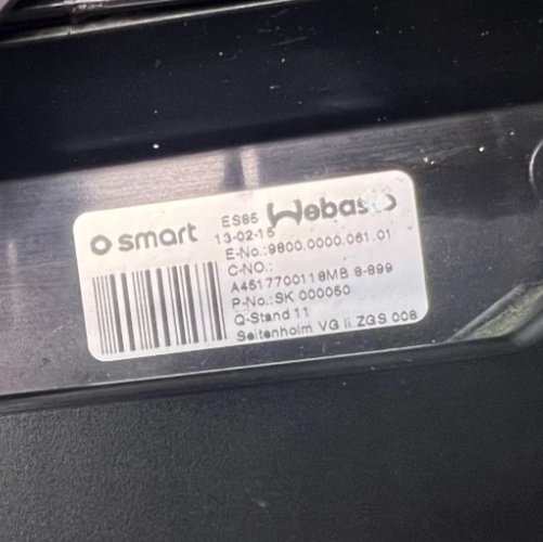 Smart ForTwo 451 Cabrio Dachholm Seitenholm links grün ORIGINAL gebraucht - A4517700118