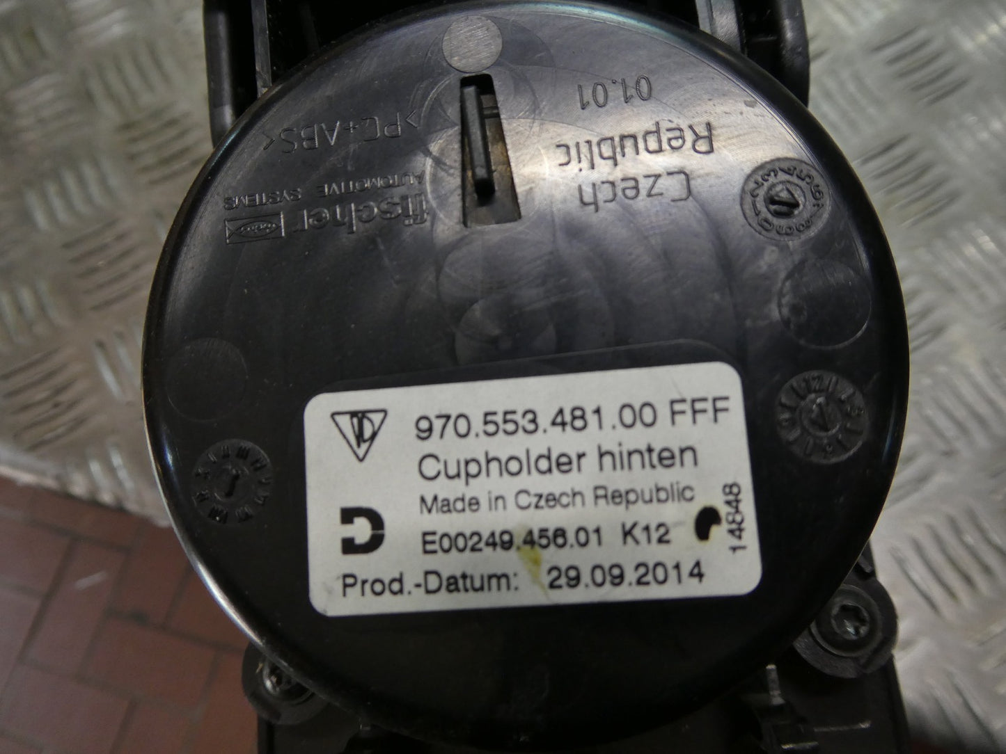 Porsche Panamera 970 Cupholder Getränkehalter Hinten Klavierlack ORIGINAL gebraucht - 97055348100