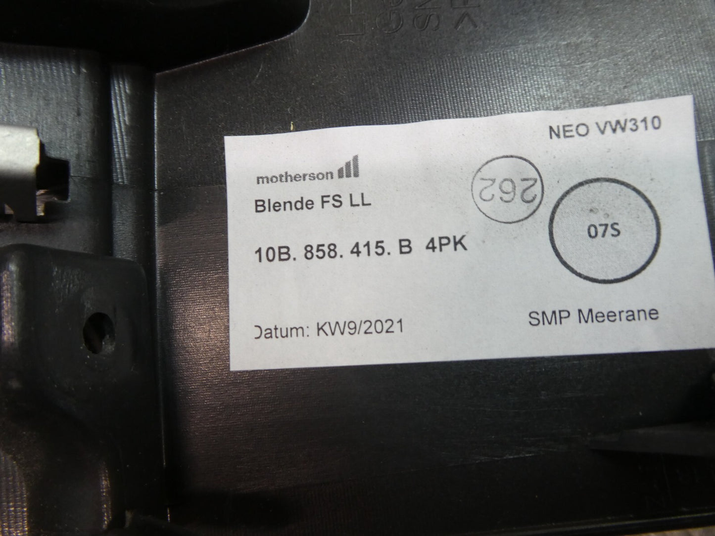 VW ID3 ID.3 Verkleidung Armaturenbrett 10B858415B schwarz ORIGINAL gebraucht - Volkswagen