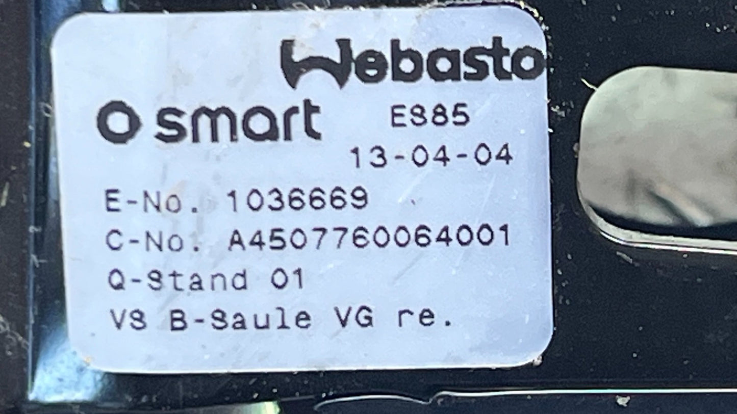 Smart ForTwo 451 Cabrio Verriegelung Verschluss Holm Dachholm rechts ORIGINAL gebraucht - A4507760064