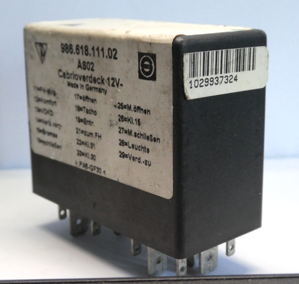 Original Porsche 986 Boxster Cabrio Verdeck Relais OEM gebraucht - 98661811102