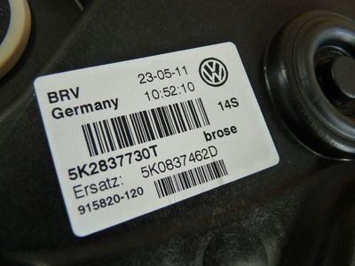 VW Golf 6 1.4 TSI  Fensterhebermechanik elektr. Fensterheber V.R. 5K2837730T