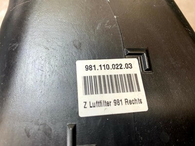 Porsche 981 Rohr für Ansaugstutzen Luftfilter Einheit Modul Rechts ORIGINAL gebraucht - 98111002203