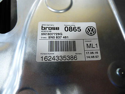 VW Tiguan 5N Panel Gestänge Vorne Links 5N1837729G 2016 ORIGINAL gebraucht - Fensterheber