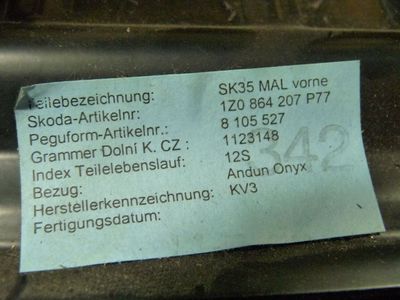 Skoda Octavia II 2.0 TDI  Armlehne Mittelarmlehne 1Z0864207A / 1Z0 864 207 A