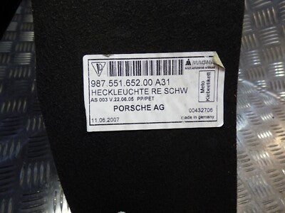 Porsche 987 Verkleidung Rückleuchte innen rechts ORIGINAL gebraucht - 98755165200