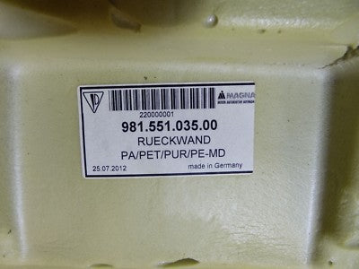 Porsche Boxster 981 Verkleidung Rückwand Schwarz 98155103504