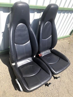 Porsche Boxster Cayman 987 997 Leder Sitze Beifahrersitz Schwarz ORIGINAL gebraucht - Fahrersitz