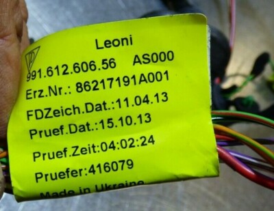 Porsche Boxster 981 991 UK Left Door Wiring 99161260656 EU Tür Kabelbaum Rechts
