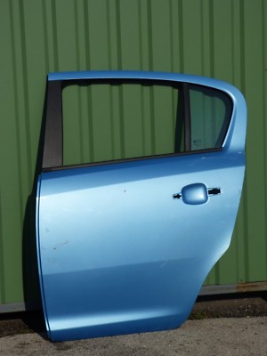 OPEL CORSA D Tür Hinten Links Gute zustand ORIGINAL gebraucht - hellblau