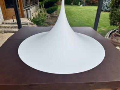 GUBI Semi Design Pendelleuchte Ø 47 cm matt weiß Made in Denmark 1968 gebraucht - Original