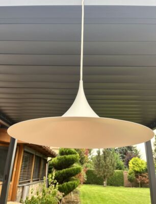 GUBI Semi Design Pendelleuchte Ø 47 cm matt weiß Made in Denmark 1968 gebraucht - Original