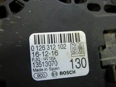 Opel Astra K 1.4 TURBO Insignia B Mokka Lichtmaschine 130 A LIMA GM ORIGINAL gebraucht - 13513070