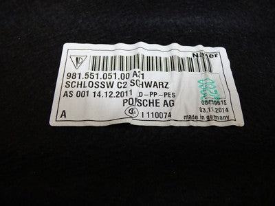 Porsche Boxster 981 Teppich Verkleidung Schlossträger Kofferraum 98155105100