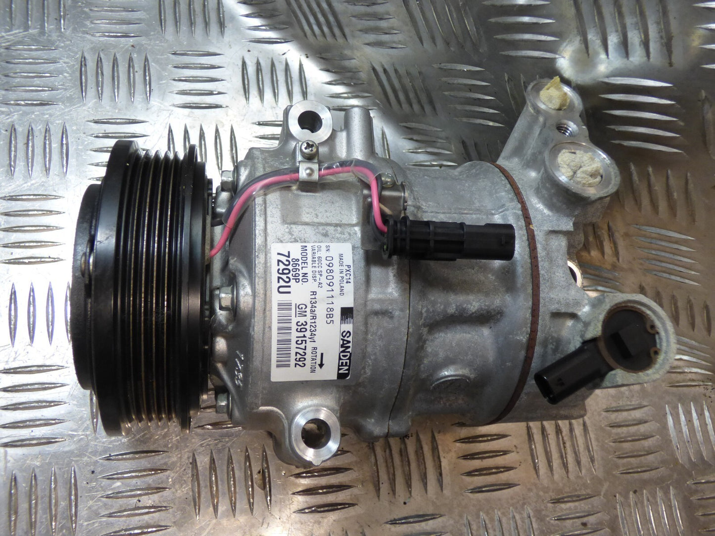 OPEL ASTRA K 1.4 Turbo Klimakompressor SANDEN GM 8689P 7292U 59Tkm ORIGINAL gebraucht - 39157292