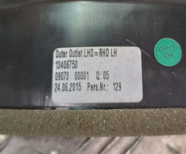 OPEL ASTRA K 1.4 Turbo Lüftungsgitter Luftdüse Luftausströmer GM ORIGINAL gebraucht - 13406752