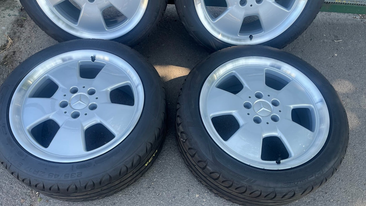 4 x ORIGINAL MERCEDES-BENZ SL R129 ALBALI ALUFELGEN mit Sommereifen gebraucht - 1294011202