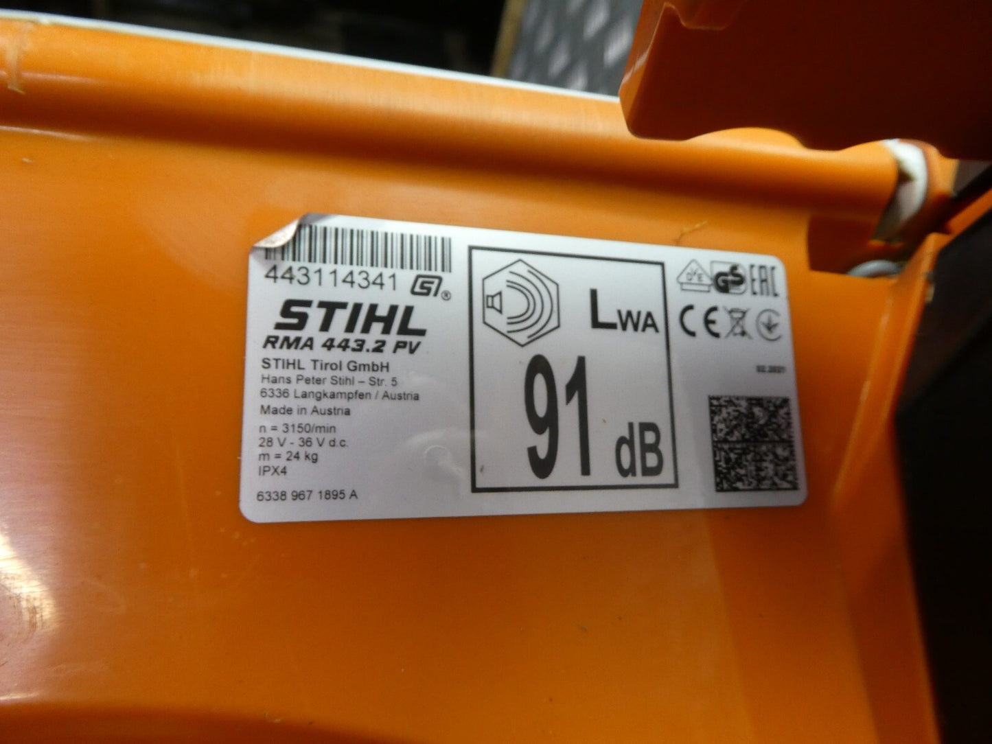 STIHL RMA 443.2 PV Akku Gehäuse mit klappe, Höhenversteller, rame ORIGINAL gebraucht - Rasenmaher