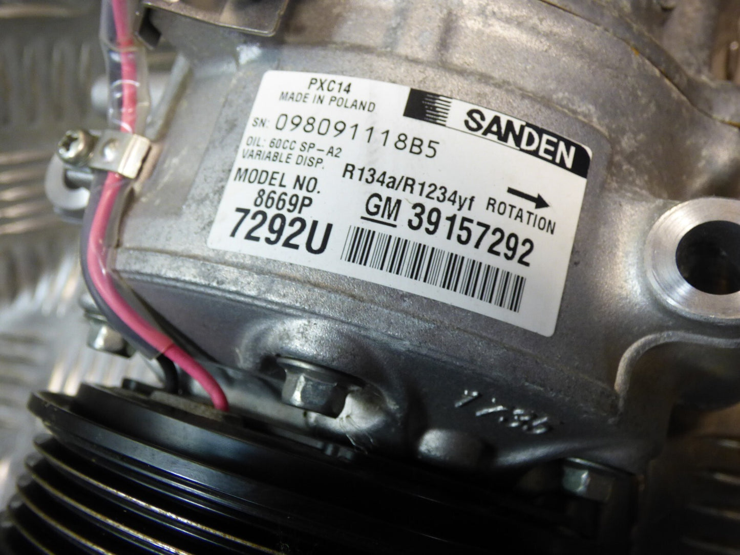 OPEL ASTRA K 1.4 Turbo Klimakompressor SANDEN GM 8689P 7292U 59Tkm ORIGINAL gebraucht - 39157292