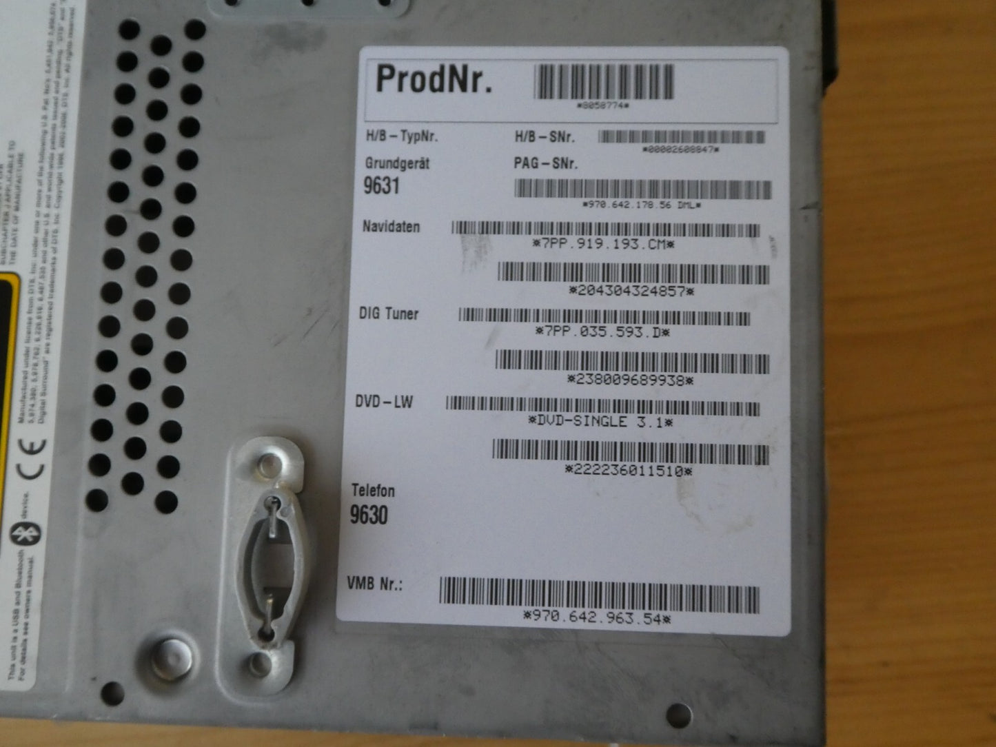 Porsche Panamera 970 Navi Radio CD-Player DVD-Player Navigation DML ORIGINAL gebraucht - 97064217856