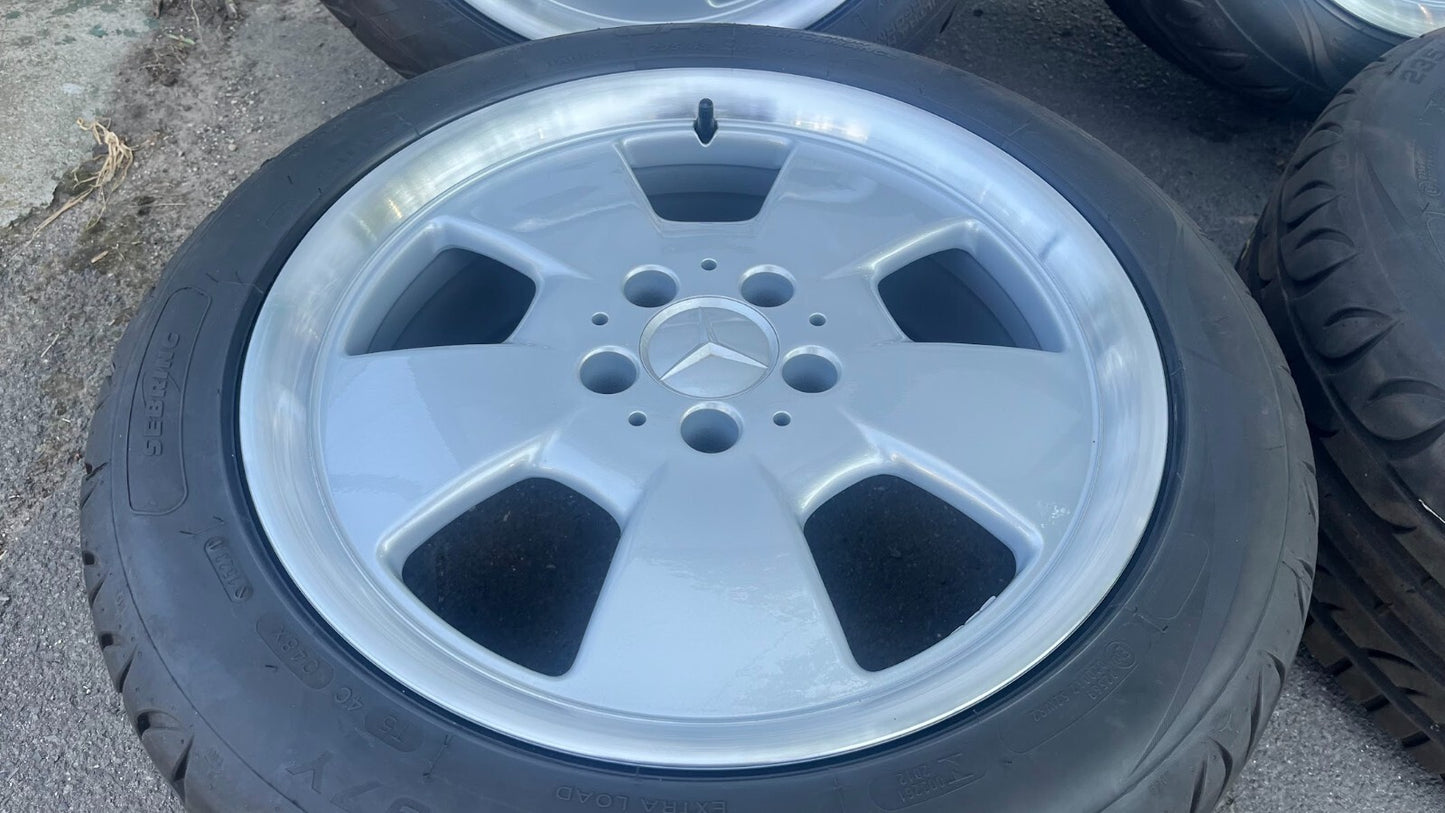 4 x ORIGINAL MERCEDES-BENZ SL R129 ALBALI ALUFELGEN mit Sommereifen gebraucht - 1294011202
