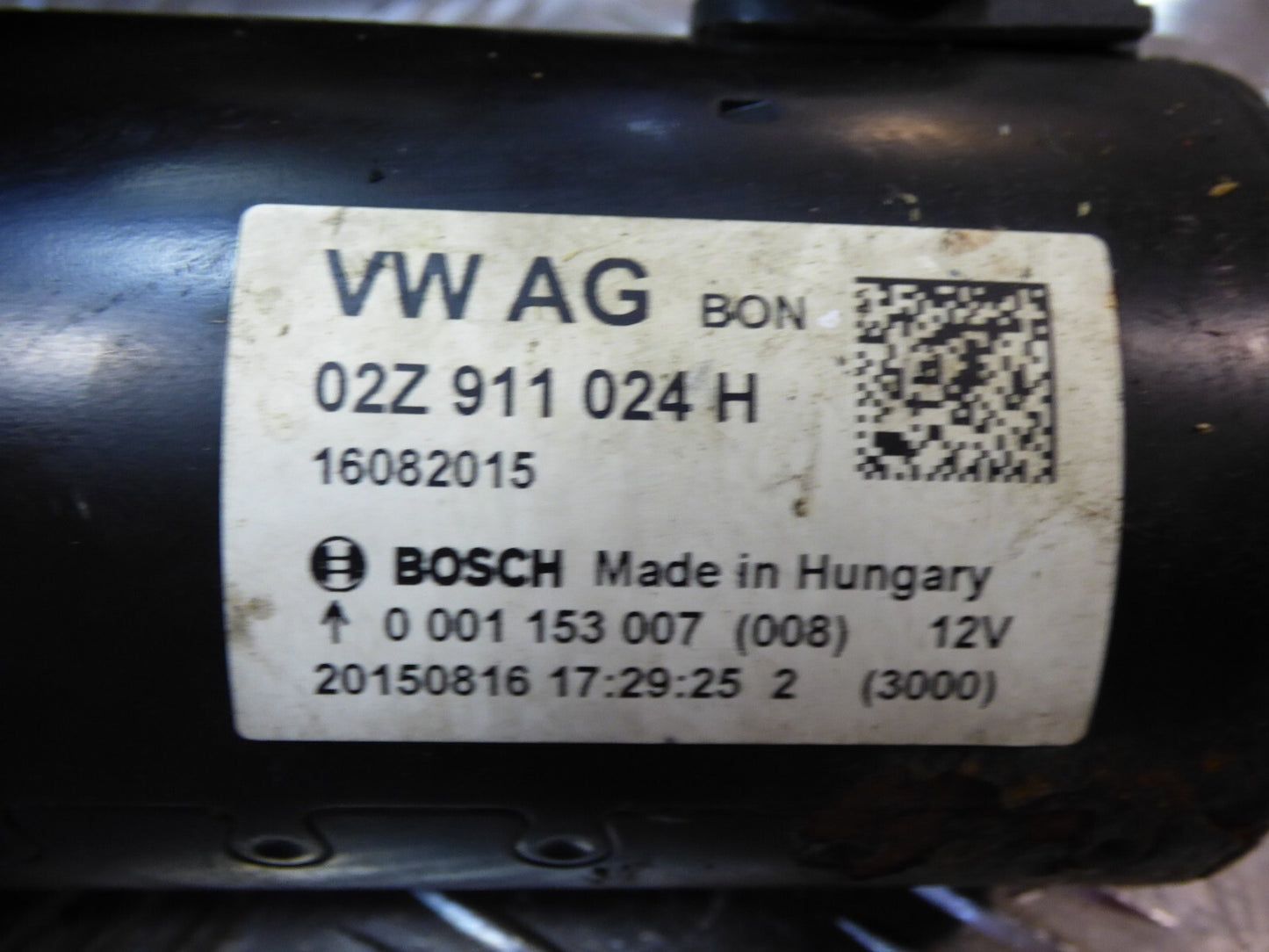 VW T6 T5 Transporter 2.0 TDI Anlasser Starter BOSCH 02Z911024H ORIGINAL gebraucht - 0001153007