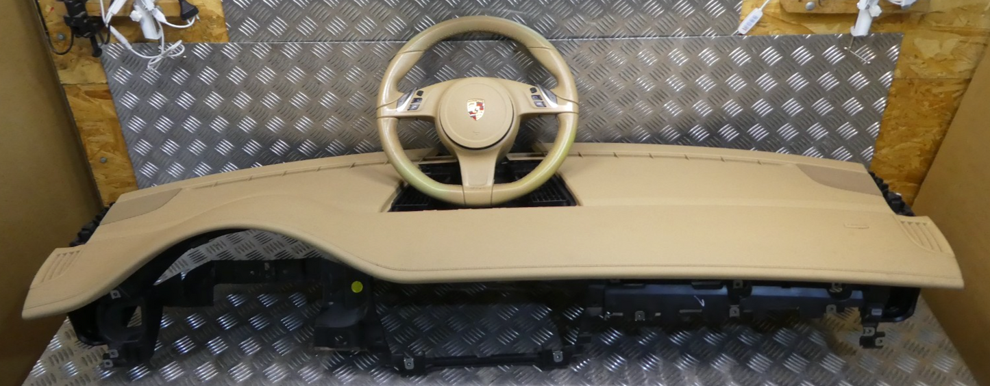 Porsche Panamera 970 Facelift Armaturenbrett Lederlenkrad Luxorbeige ORIGINAL gebraucht - 97055210107