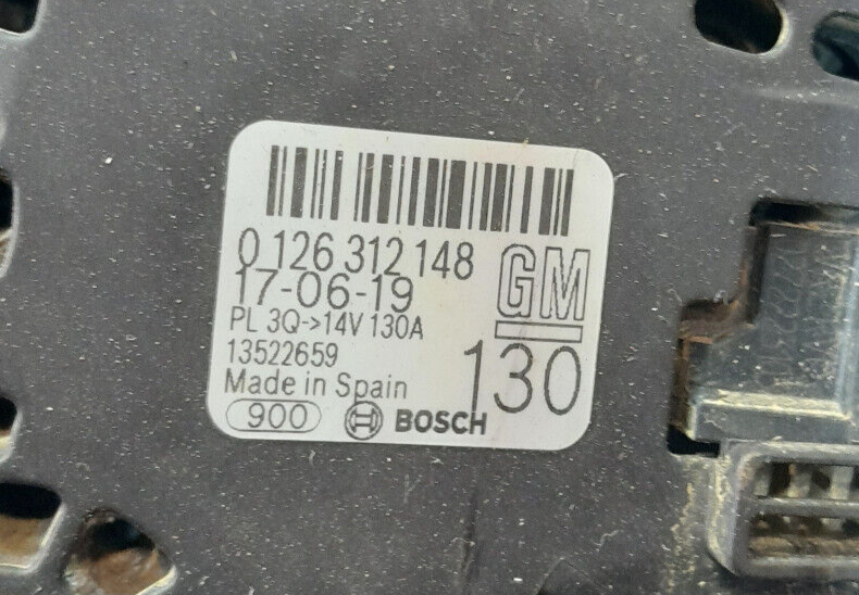 OPEL ASTRA K 1.4 Turbo Original Lichtmaschine Generator GM 0126312148 gebraucht - 13522659