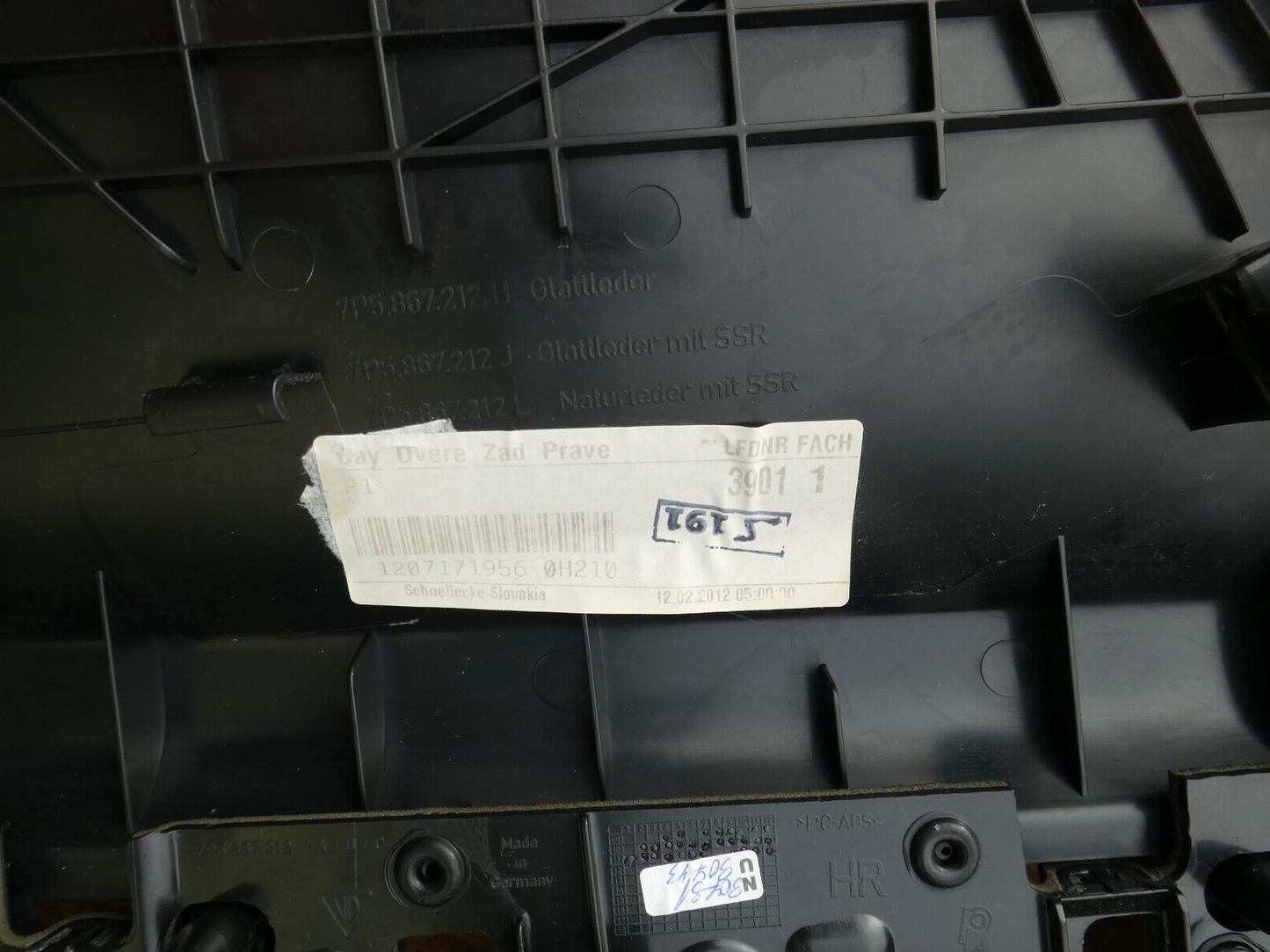 Porsche Cayenne 92A Türverkleidung Hinten Rechts + Rolo Umbra Tartufo ORIGINAL gebraucht - 7P5867212