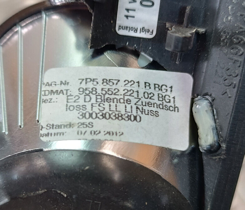 Porsche Cayenne S 92A Blende Zuendsch Zündanlassschalter 7P5857221B ORIGINAL gebraucht - 95855222102