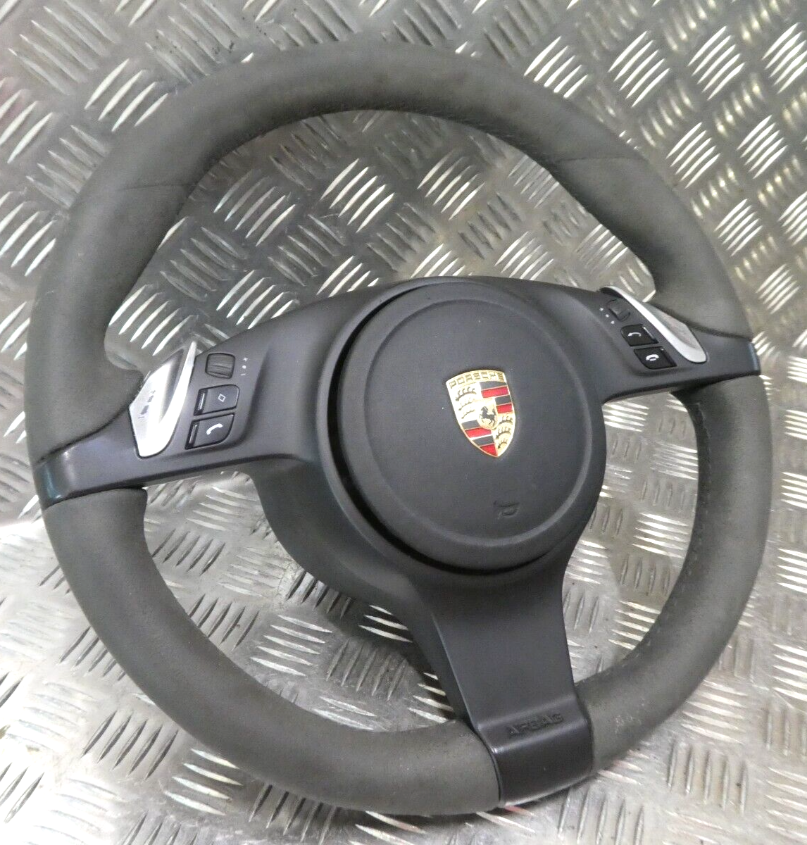 Porsche 970 Multifuntion AirBag Lenkrad Alcantara leaderlenkrad grau ORIGINAL gebraucht - Panamera