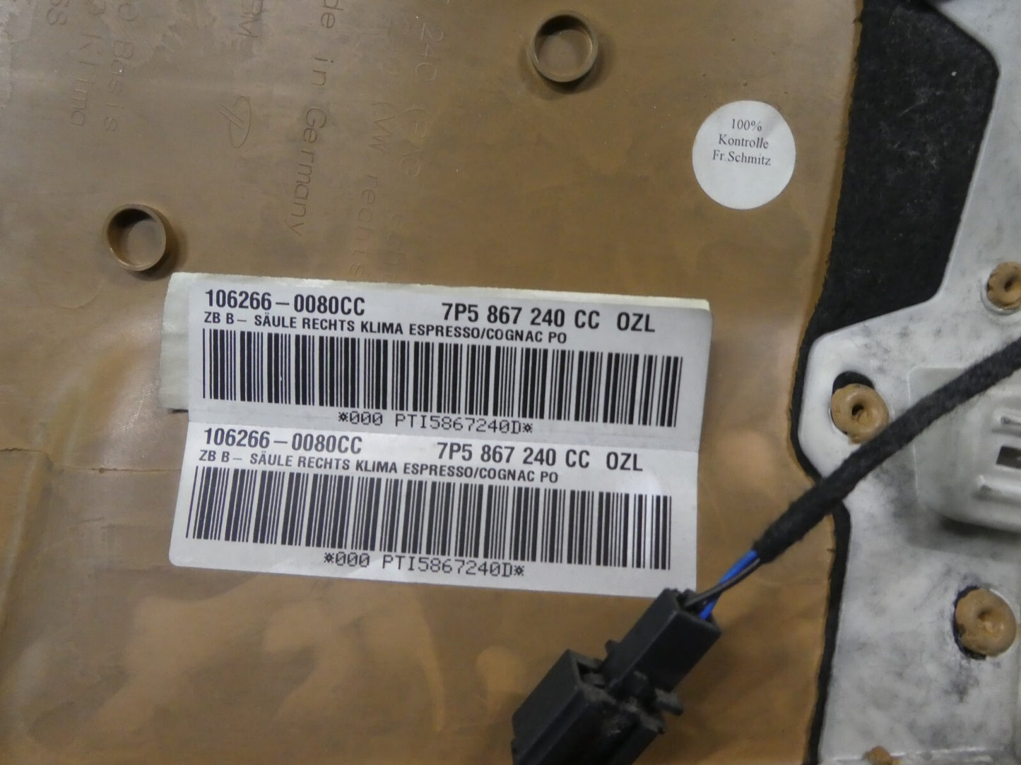 Porsche Cayenne 92A Säulenverkleidung B-Säule rechts 0ZL ORIGINAL gebraucht - 7P5867240CC
