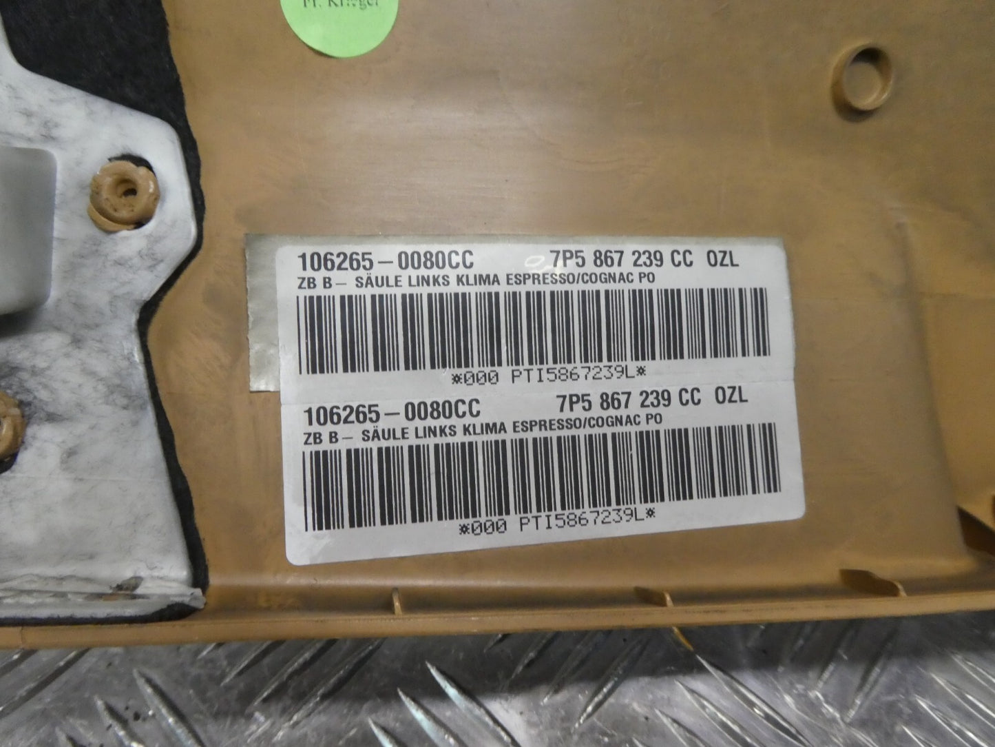 Porsche Cayenne 92A Säulenverkleidung B-Säule links 0ZL ORIGINAL gebraucht - 7P5867239CC